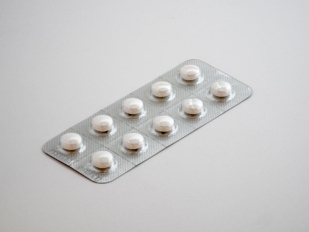 Prescription pills on table